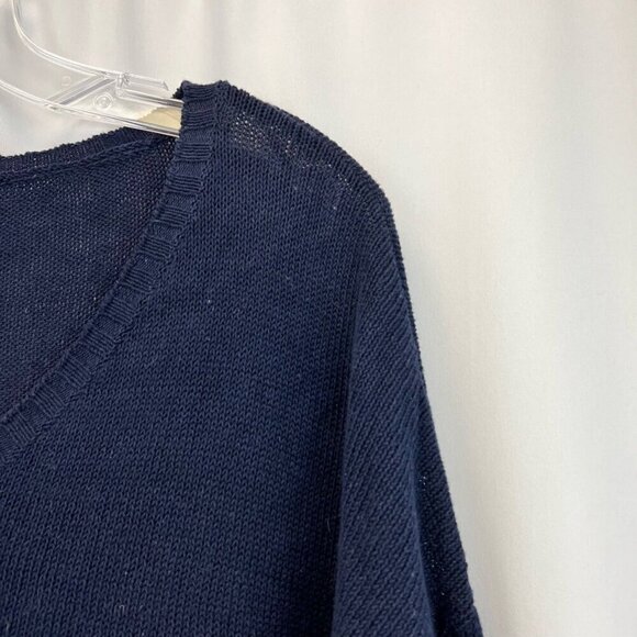 Ecote Womens Pullover Sweater Multicolor Striped 3/4 Sleeve V Neck M New - Picture 4 of 11